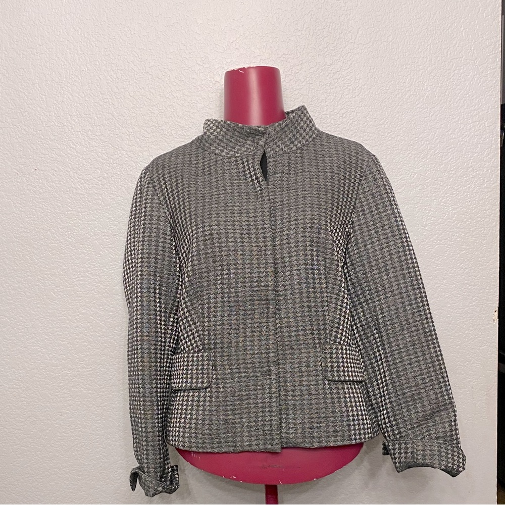 Coldwater Creek Gray Houndstooth Blazer